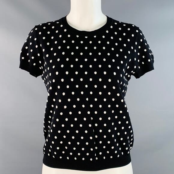 ESCADA Size M Black White Viscose Blend Polka Dot 2 Piece Cardigan Set - Picture 4 of 16